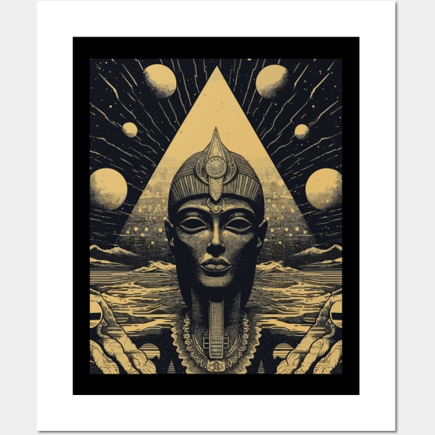 Egyptian Ancient Alien God Illustration Wall Art by Soulphur Media